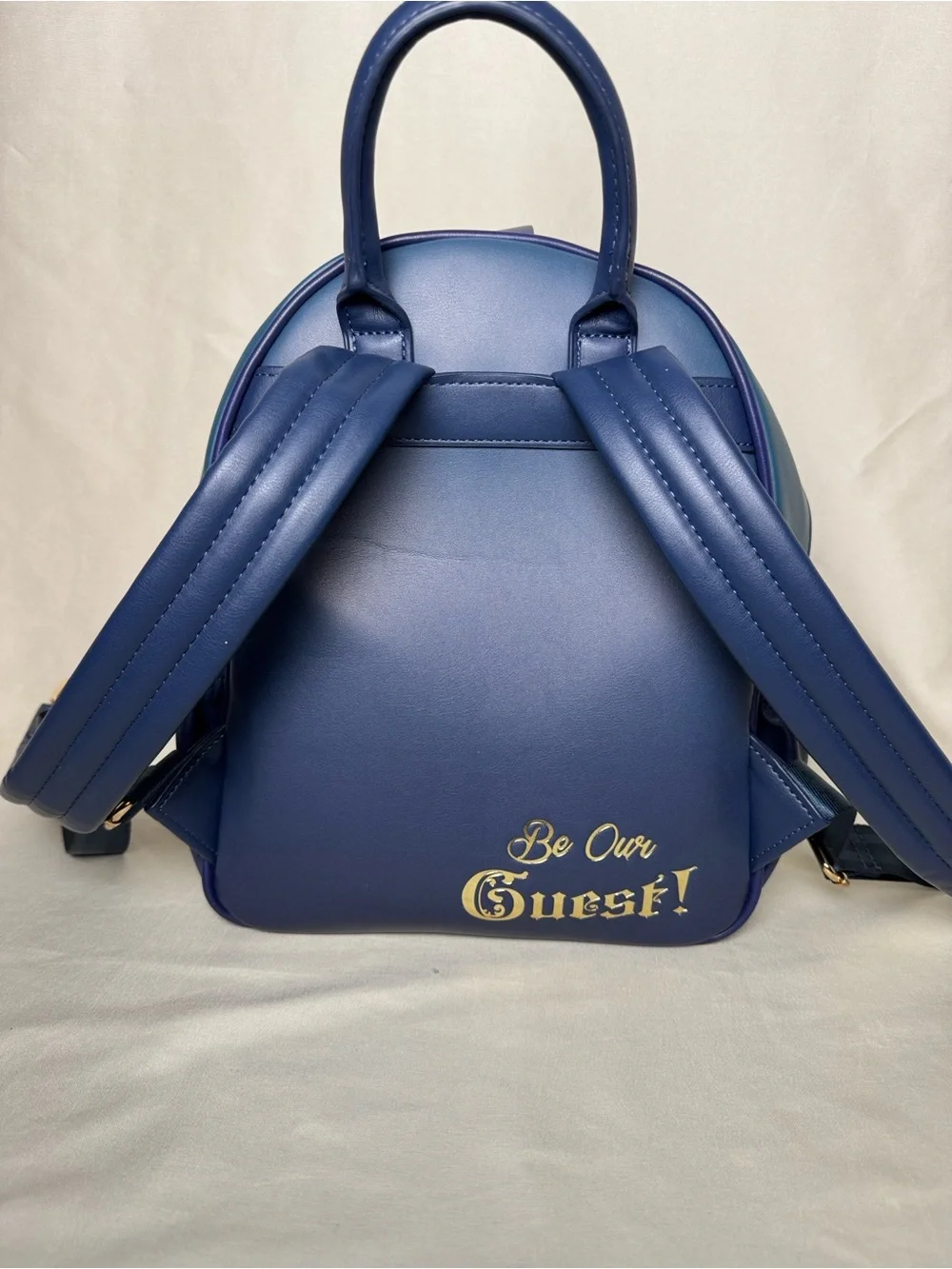 Loungefly Blue Beauty and the Beast Lumière Mini Backpack with Matching Wallet - Picture 2 of 16